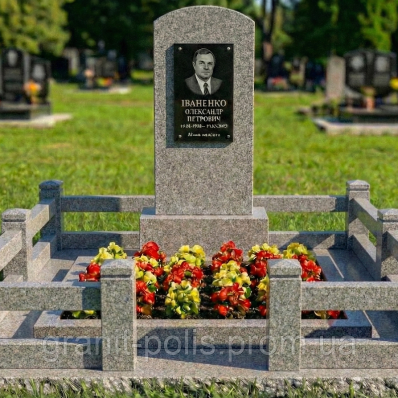 Комплекс пам'ятник граніт чорний одинарний