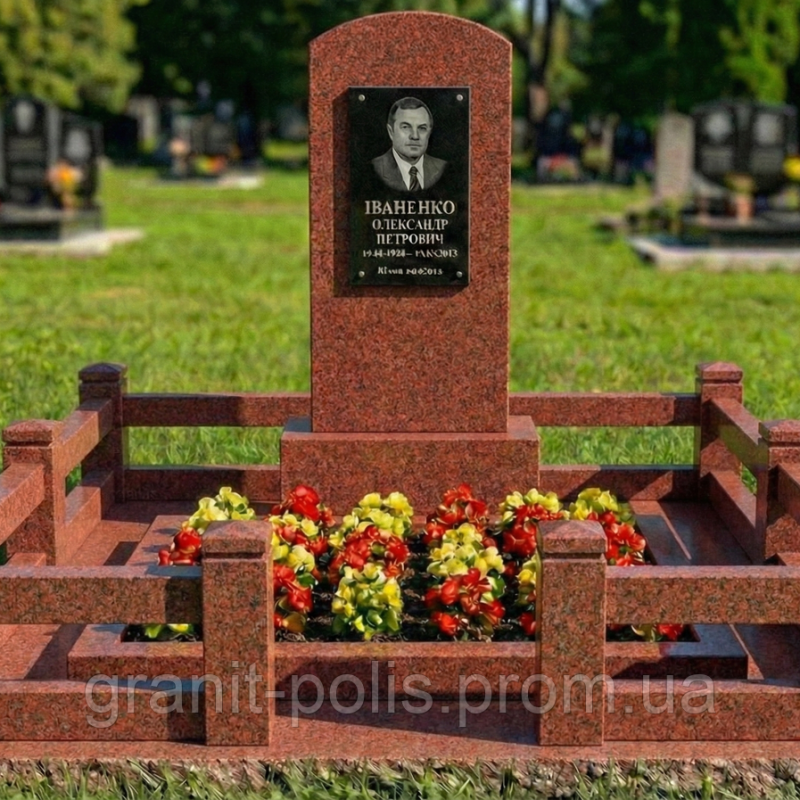 Комплекс пам'ятник граніт чорний одинарний